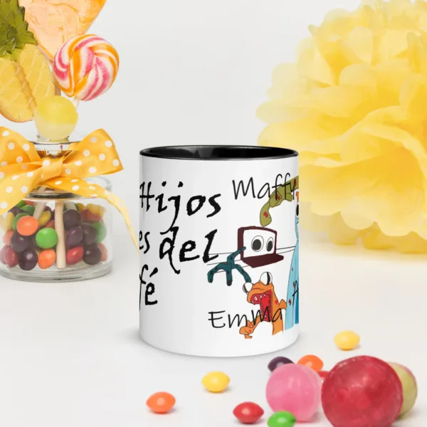 Taza Cerámica Impresa "Mis Hijos antes del café" - Imagen 3