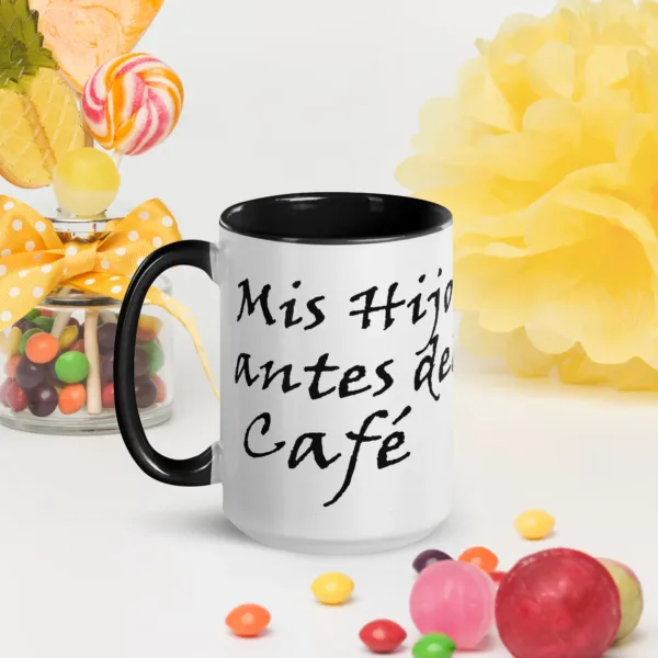 Taza Cerámica Impresa "Mis Hijos antes del café" - Imagen 4