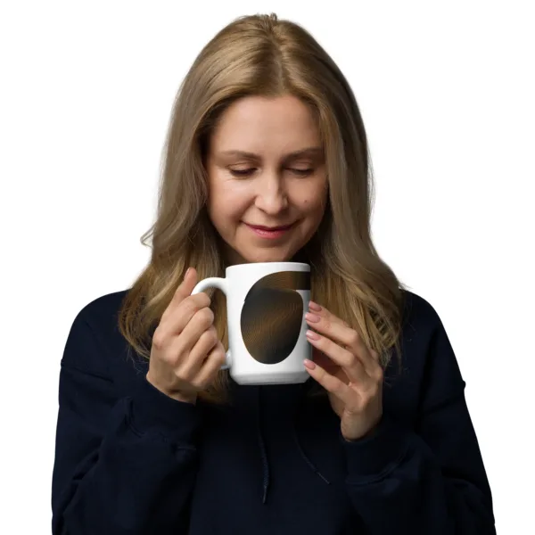 Taza blanca Sigma Rayado en Oro - Imagen 2