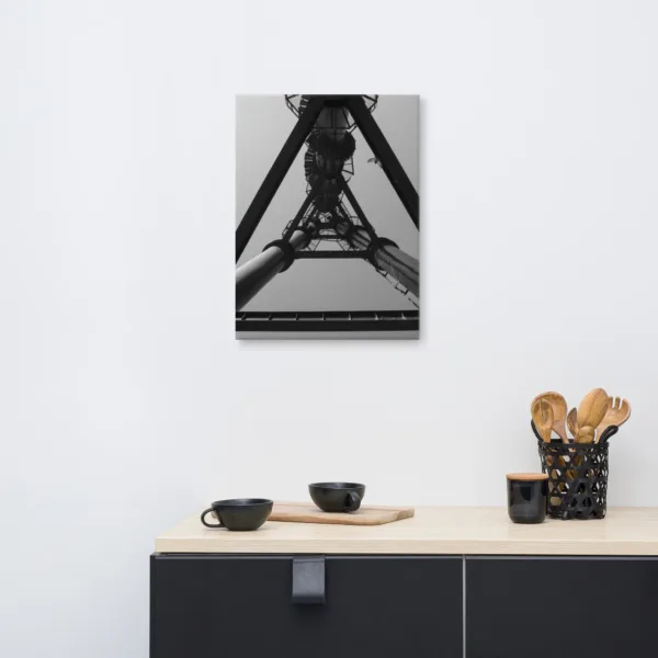 Lienzo torres Chimenea en Parque Fundidora en Monterrey – Monocromo - Imagen 4